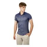 Camisa Masculina M  Curta Jeans