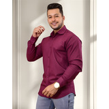Camisa Masculina Slim Fit Manga Longa Social Promoção