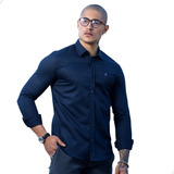 Camisa Masculina Slim Manga Longa Social Pronta Entrega