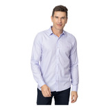 Camisa Masculina Social Casual Mista Xadrez Slim Fit Lilás