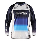 Camisa Motocross Cross Creation Mattos Azul Trilha Off Road