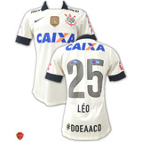 Camisa Oficial Corinthians 2013 De Jogo Patch Mundial Léo 25