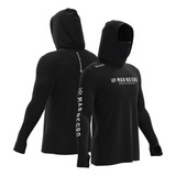 Camisa P Pesca Mar Negro X protect 360 Capuz Buffer
