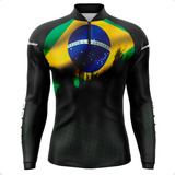 Camisa Pesca Brasil Camiseta Para Pesca Proteção Uv50 