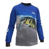 Camisa Pesca Infantil Faca Na Rede Cs 24 Tucunaré Azul Tam10