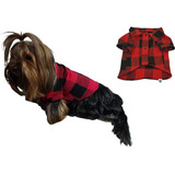 Camisa Pet Flanela Lenhador xadrez Vermelho Preto Cachorro