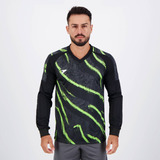 Camisa Poker Goleiro Celeno N 1 Preta E Verde