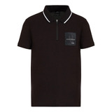 Camisa Polo Armani Exchange Logo Preta Regular Fit Original