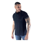 Camisa Polo Com Friso Algodao