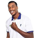 Camisa Polo Copa Do Mundo Brasil Seleção Brasileira Polo Marine P Brasil 03 Branca E Azul 