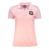 Camisa Polo Feminina Corinthians Majestic Rosa