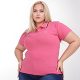 Camisa Polo Feminina Plus Size Social Liso Moda Premium