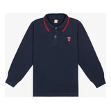 Camisa Polo Infantil Manga Longa Trick Nick Azul