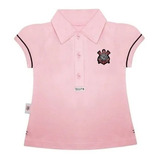 Camisa Polo Infantil Rosa Do Corinthians