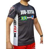 Camisa Pra Jiu Jitsu Modelo Black Belt Treino Nogi Mma Luta