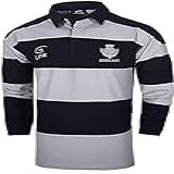 Camisa Rugby Listrada De Manga Longa Da Escócia  Azul Marino  3X Large