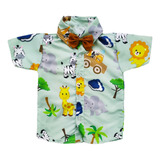 Camisa Safari Baby Infantil Social Festa