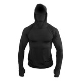 Camisa Segunda Pele Proteção Uv50 Malha Fria Com Capuz Touca