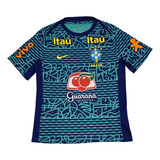 Camisa Seleção Brasileira 2024 25 Treino Pre Jogo Azul