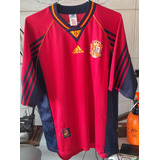 Camisa Selecao Espanha 1998 Copa Franca Vermelha