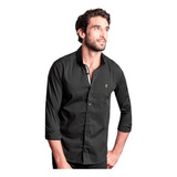 Camisa Sergio K Slim Fit Elastano Dark Gorgurão Preta