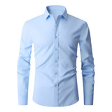 Camisa Slim Fit Blusa Social Masculina Manga Longa Camiseta 