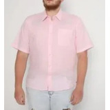 Camisa Slim Fit Com Bolsos Rosa Claro Tng 18261p