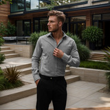 Camisa Slim Fit Manga Longa Premium Oxford Promoção