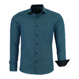 Camisa Slim Manga Longa Microxadrez Coutry Amil Luxo 1749
