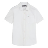 Camisa Social Branca Meninos Tommy Hilfiger Manga Curta