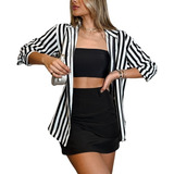 Camisa Social Feminina Listrada Blusa Listras Tendência