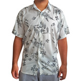 Camisa Social Floral Havaiana Viscose Adulto
