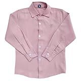 Camisa Social Infantil Menino Bebê Branca Manga Longa BR Alfa Único Regular 4 ROSA BEBÊ 