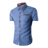 Camisa Social Manga Curta Masculina Slim Fit