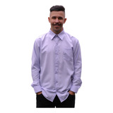 Camisa Social Manga Longa Masculina Com Bolso Pronto Entrega