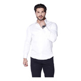 Camisa Social Masculina Com Elastano Slim Fit Premium