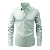 Camisa Social Masculina De Manga Comprida Folgada Atlética Casual Com Botões E Bolsos Verde Claro M