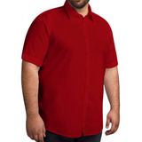 Camisa Social Masculina Manga Curta Plus Size Pronta Entrega