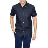 Camisa Social Masculina Manga Curta Preta Original