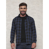 Camisa Social Masculina Manga Longa Flanelada Com Botões