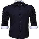 Camisa Social Masculina Manga Longa Slim Fácil Passar GG Preto C8 