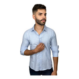 Camisa Social Masculina Manga Longa Slim Fit Pronta Entrega