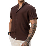Camisa Social Masculina Slim Fit Linho Algodão