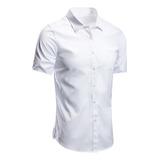 Camisa Social Masculina Slim Fit Manga Curta Promoção Luxo