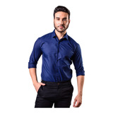 Camisa Social Masculina Slim Fit Manga Longa Premium Luxo