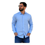 Camisa Social Masculina Slim Fit Manga Longa Promoção Luxo