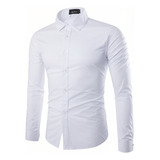 Camisa Social Masculina Slim Premium Manga Longa
