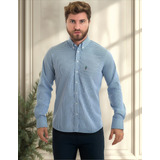 Camisa Social Masculina Slim Xadrez Manga Longa Rodeio Luxo
