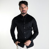Camisa Social Masculina Tommy Hilfiger Slim Preta