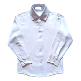 Camisa Social Menino Infantil Manga Longa Cores Branca